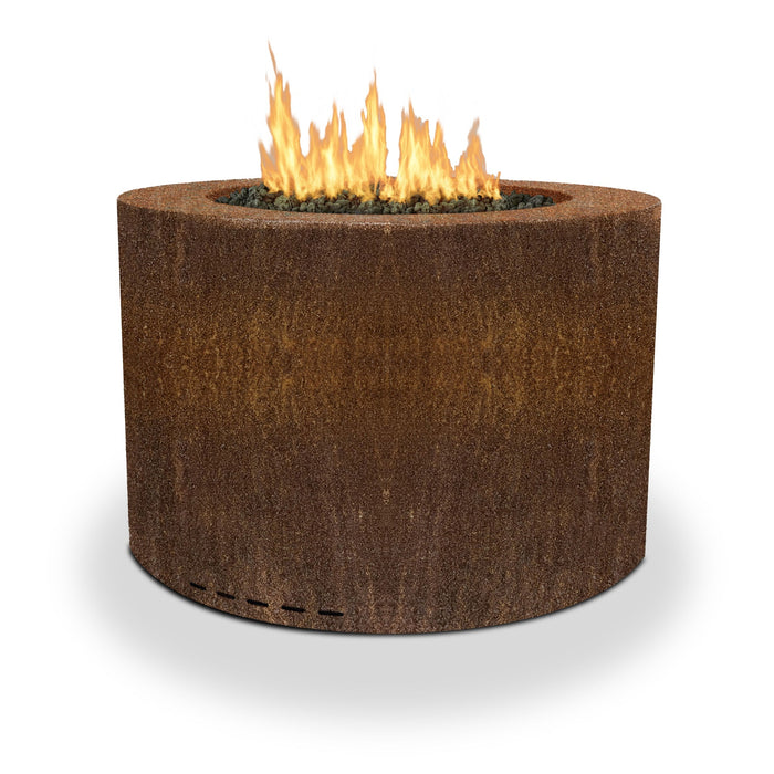 Starfire Designs Metal Gravity 36" Round Corten Steel Gas Fire Pit with Propane Tank Access Door Starfire Designs