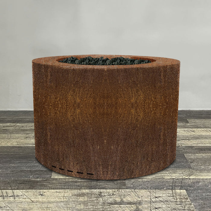 Starfire Designs Metal Gravity 36" Round Corten Steel Gas Fire Pit with Propane Tank Access Door Starfire Designs