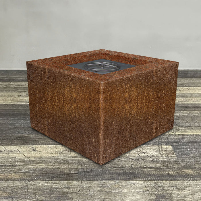 Starfire Designs Metal Gravity 36" Square Corten Steel Gas Fire Pit with Propane Tank Access Door Starfire Designs