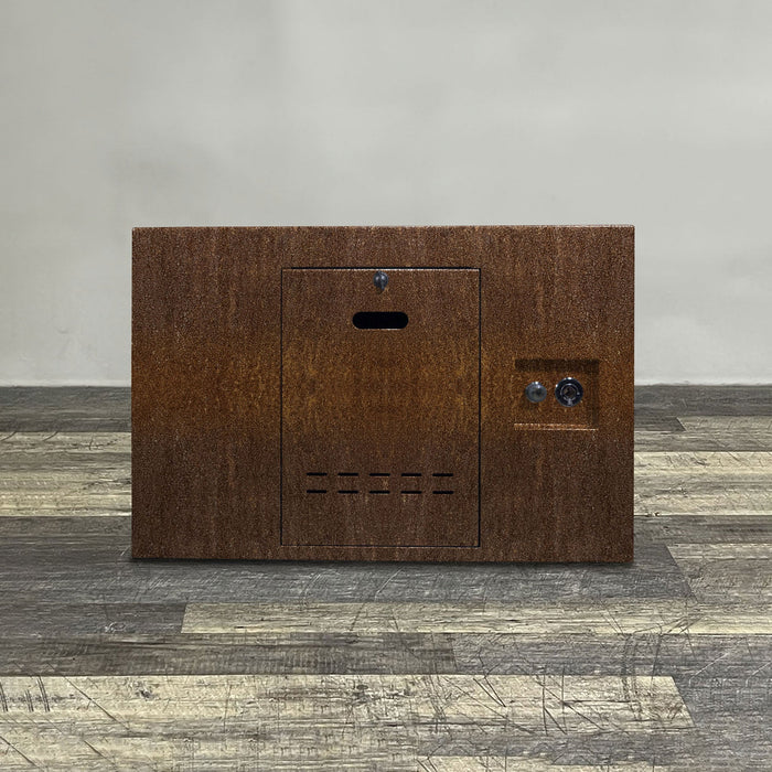 Starfire Designs Metal Gravity 36" Square Corten Steel Gas Fire Pit with Propane Tank Access Door Starfire Designs