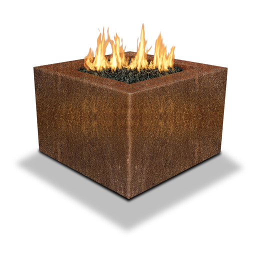 Starfire Designs Metal Gravity 36" Square Corten Steel Gas Fire Pit with Propane Tank Access Door Starfire Designs