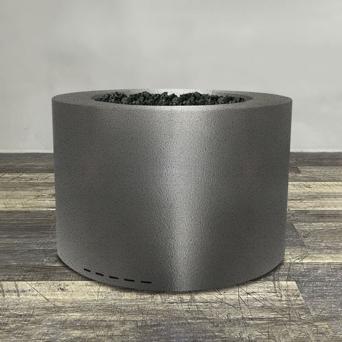 Starfire Designs Gravity Round Powder Coated Steel Gas Fire Pit with Propane Tank Access Door Starfire Designs