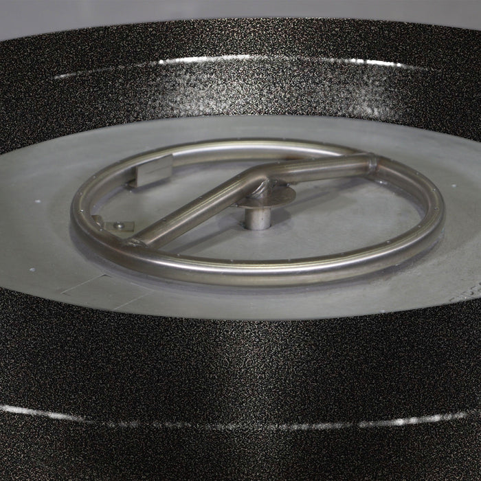 Starfire Designs Gravity Round Powder Coated Steel Gas Fire Pit with Propane Tank Access Door Starfire Designs
