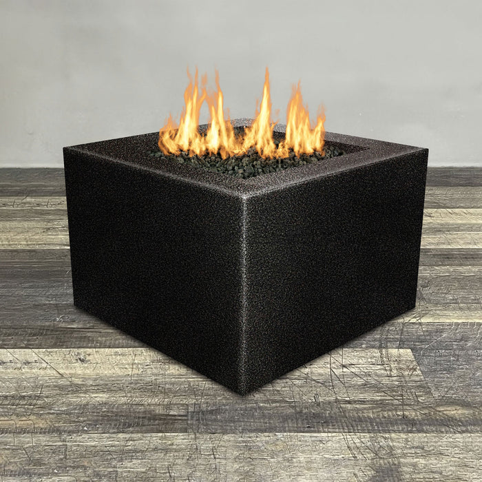 Starfire Designs Gravity Square Powder Coated Steel Gas Fire Pit with Propane Tank Access Door Starfire Designs