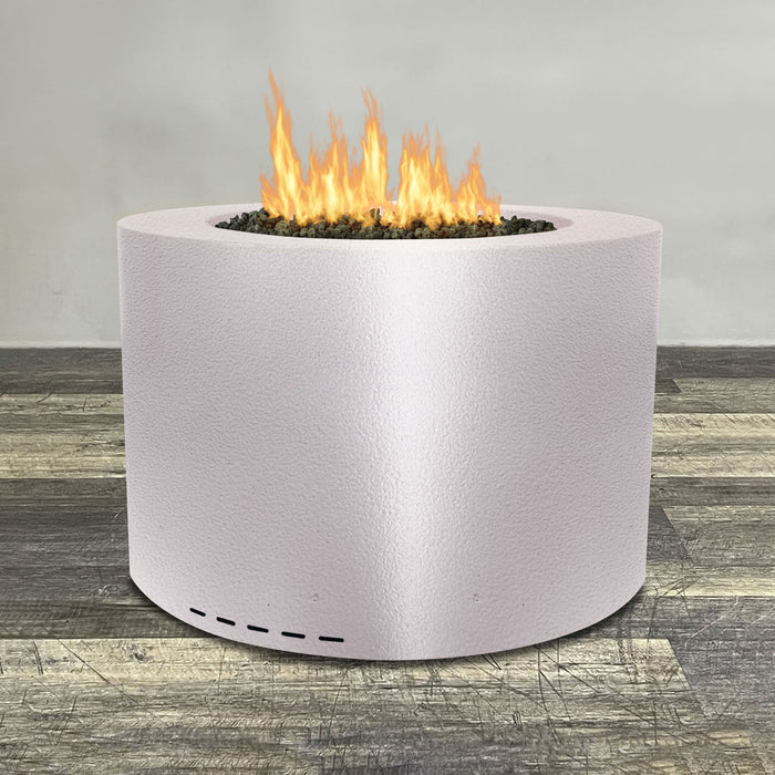 Starfire Designs Gravity Round Powder Coated Steel Gas Fire Pit with Propane Tank Access Door Starfire Designs