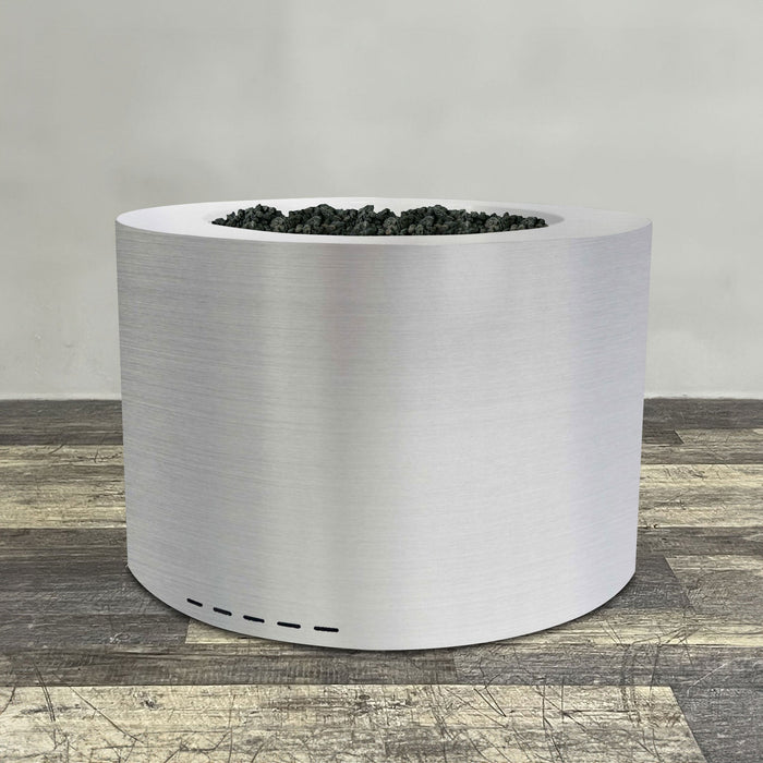Starfire Designs Metal Gravity 36" Round Stainless Steel Gas Fire Pit with Propane Tank Access Door Starfire Designs