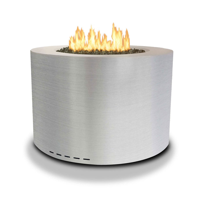 Starfire Designs Metal Gravity 36" Round Stainless Steel Gas Fire Pit with Propane Tank Access Door Starfire Designs