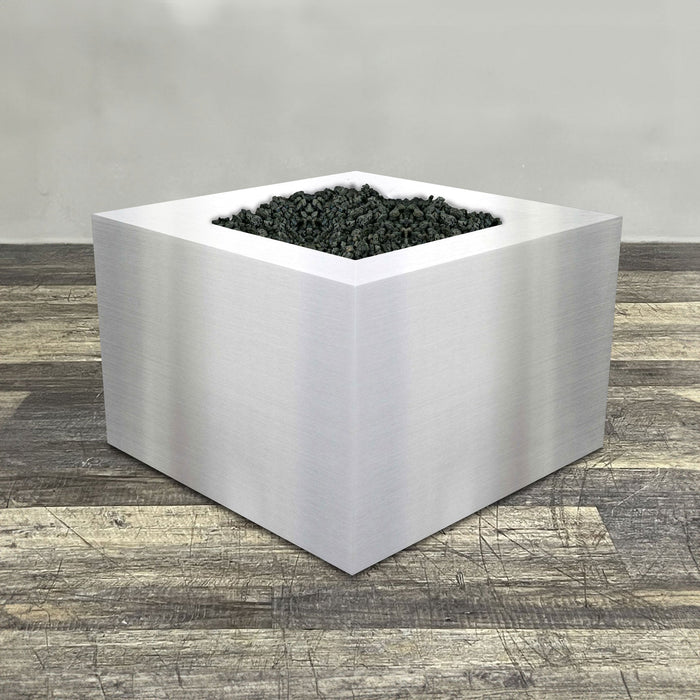 Starfire Designs Metal Gravity 36" Square Stainless Steel Gas Fire Pit with Propane Tank Access Door Starfire Designs
