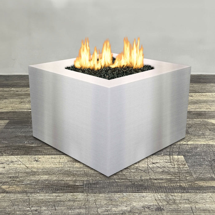 Starfire Designs Metal Gravity 36" Square Stainless Steel Gas Fire Pit with Propane Tank Access Door Starfire Designs