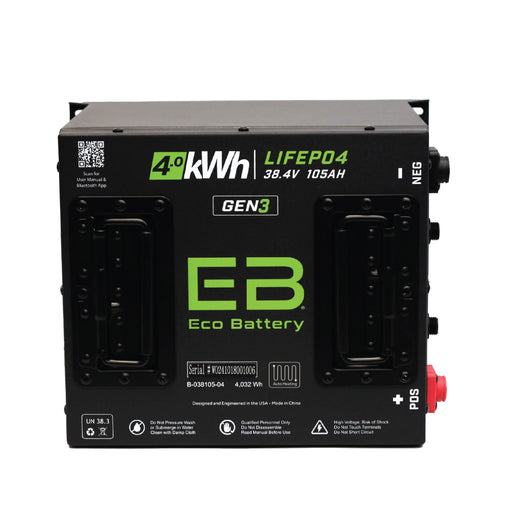 36V 105Ah LiFePO4 Battery - angle view