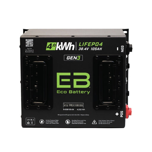 36V 105Ah LiFePO4 Battery Bundle / Club Car DS - angle view