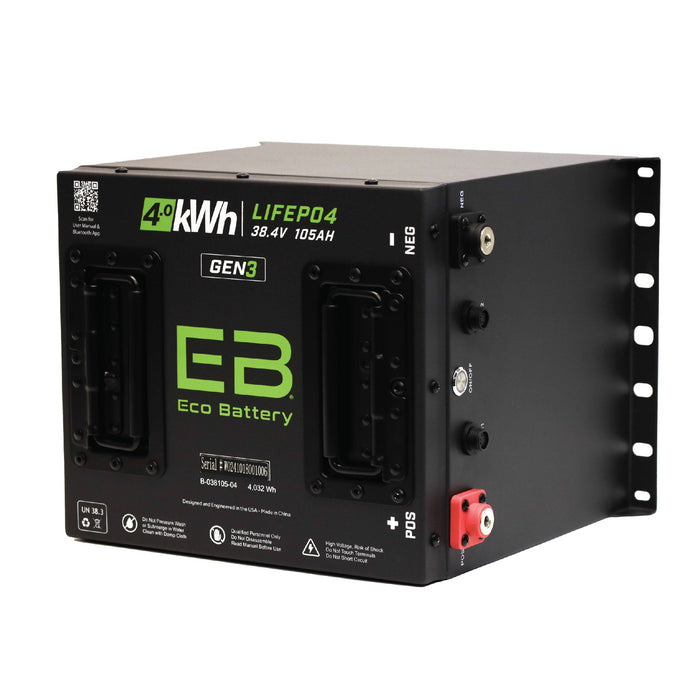36V 105Ah LiFePO4 Battery - side view