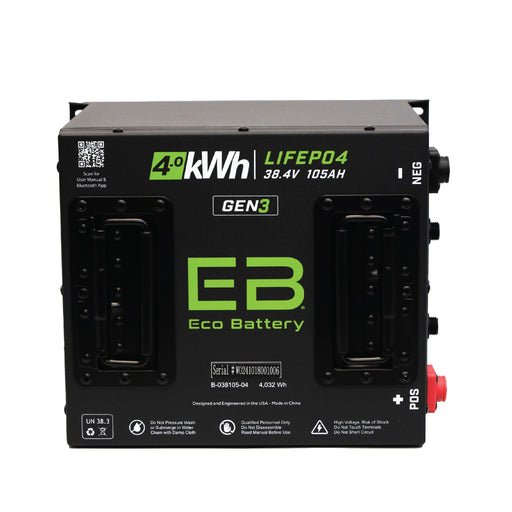 36V 105Ah LiFePO4 Battery Bundle - angle view