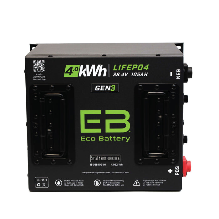 36V 105Ah LiFePO4 Battery Bundle / EZGO TXT - angle view