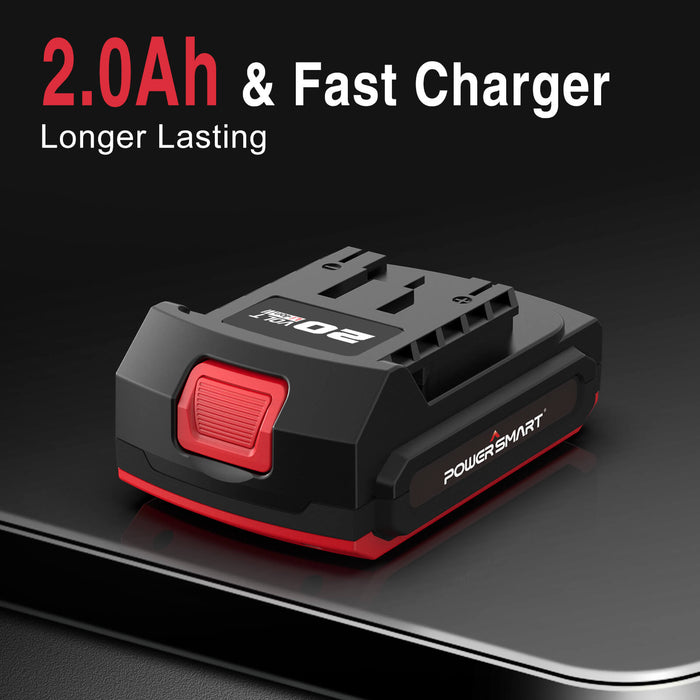 PowerSmart 20V Brushless Cordless Impact Wrench Kit w/ Battery & Charger PS76142B