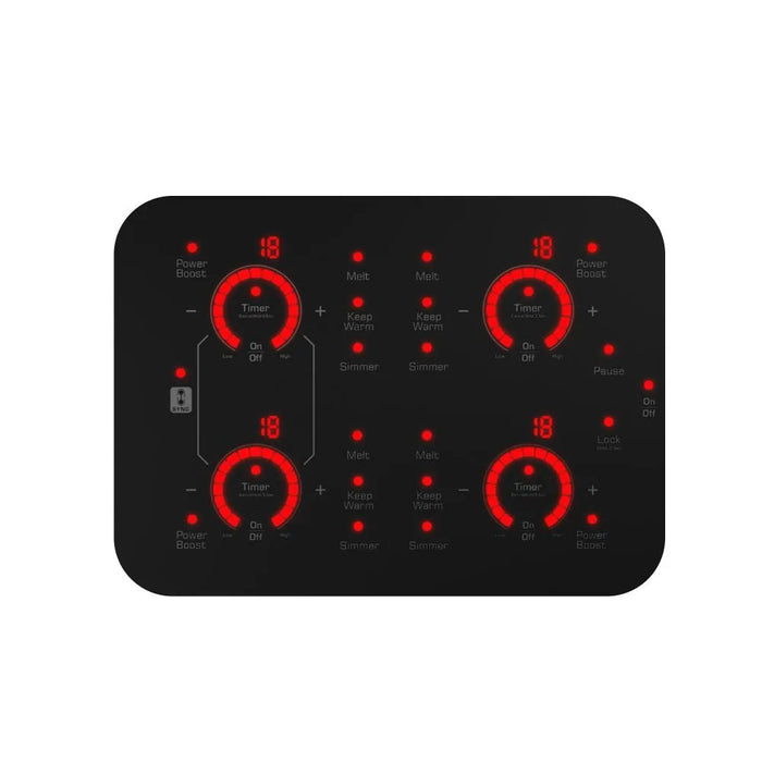 Close-up of the Empava EMPV-30EC82H control panel with timer and preset settings