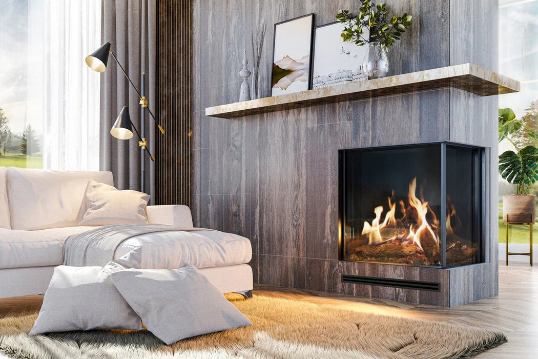 Faber MatriX Two-sided Built-in Gas Fireplace, Right-facing - side view