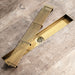 Brushed gold Linear shower drain stainless steel material 35.4 inch with grid cover with hair strainer and adjustment feet - front view