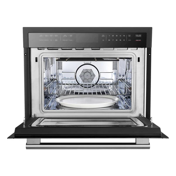 Forno Oliena Espresso 24-Inch 1.6 Cu.ft Compact Oven in Black with Brass Handle (FMWDR3093-24BLK) FORNO