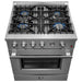 Forno Marco 30-inch Gas Range with 4 Burners and 4.32 Cu.ft. Convection Oven in Stainless Steel (FFSGS6277-30) FORNO