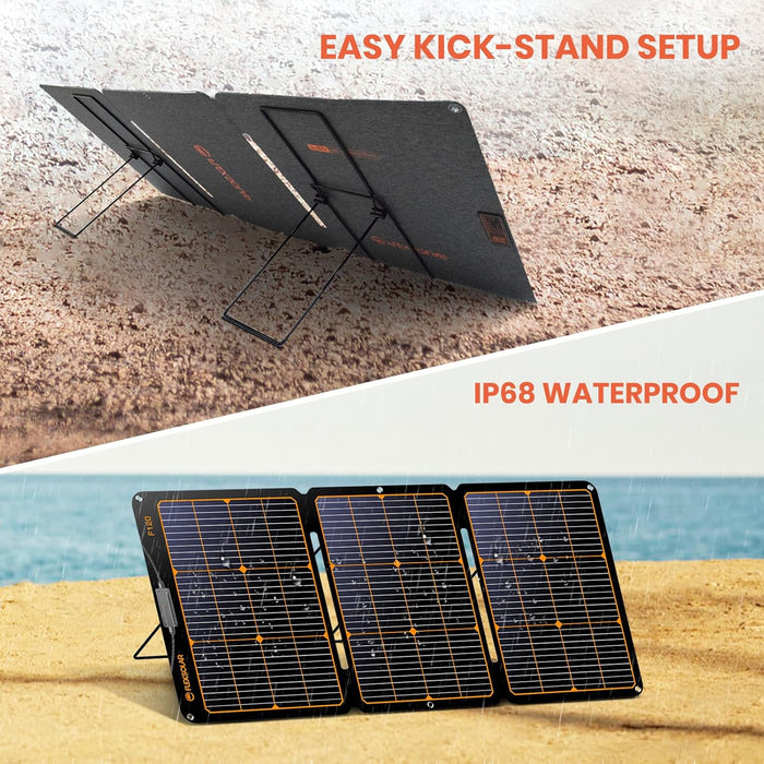 Flexsolar® F120 Foldable Solar Panel for Power Station| 120W（4 in 1 Extention Cable Not Included）
