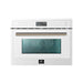 Forno Capoliveri Espresso 30-Inch 1.2 Cu.ft Microwave Drawer in White with Brass Handle (FMWDR3000-30WHT) FORNO