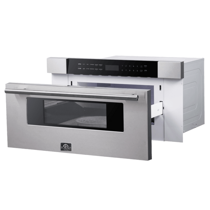 FORNO Capoliveri 30 Inch Stainless-Steel 1000 Watts Microwave Drawer 1.2 cu.ft. FORNO