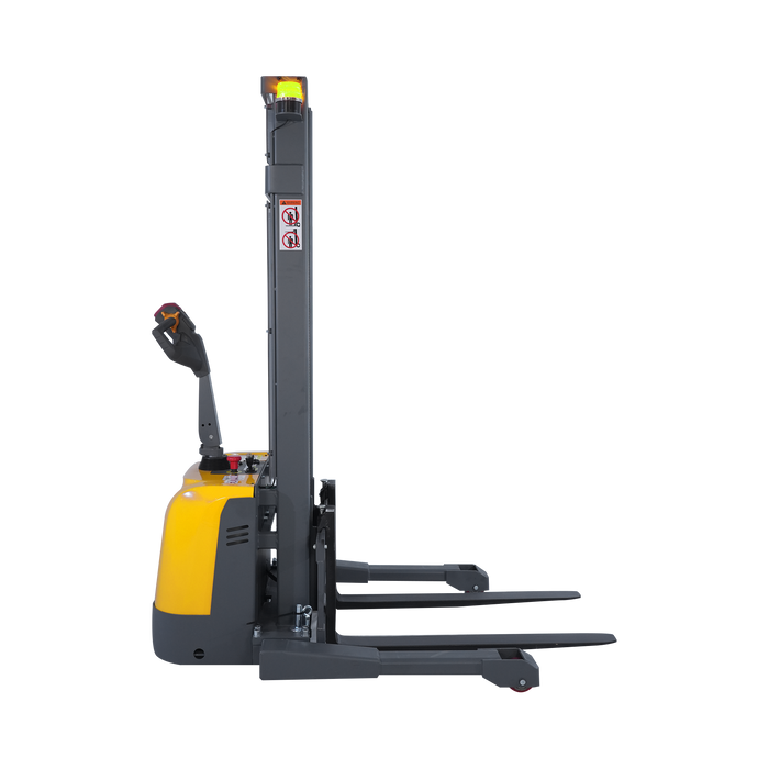 Xilin CTD15R-EN-130 full electric stacker fork and load detail