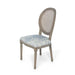 French Blue Bouquet Cane Back Dining Chair (EFS90589) - side view