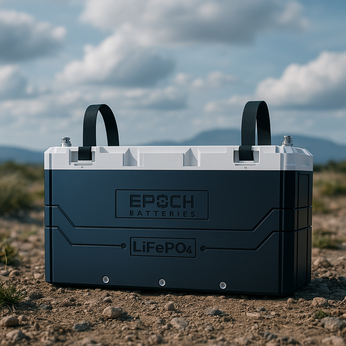 Epoch 48V 100Ah V2 Elite LiFePO4 battery — side profile