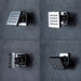 Cascada Tuscany 40" Luxury Bathroom Shower Set with LED Rainfall Head, Thermostatic Control, and 6 Massage Jets - Close-Up