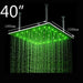 Cascada Showers 40" Square Ceiling Mount Rainfall LED Shower Head, include Shower Arm - Main Product Image