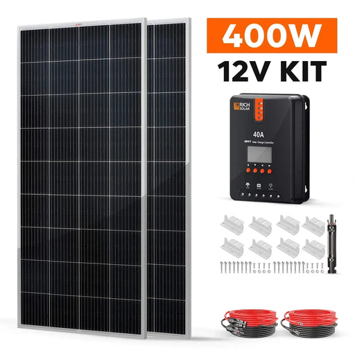 Green Vista Living Rich Solar - 400 Watt Solar Kit - Side View