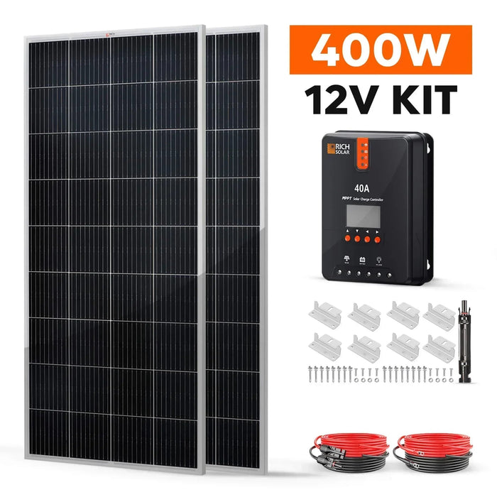 Green Vista Living Rich Solar - 400 Watt Solar Kit - Side View