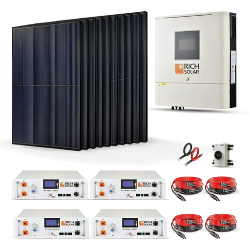Green Vista Living Rich Solar 4000W 48VDC-120VAC Solar Kit