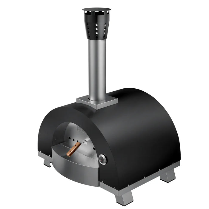 Empava EMPV-40PG902 wood fired pizza oven, low angle view from the front left