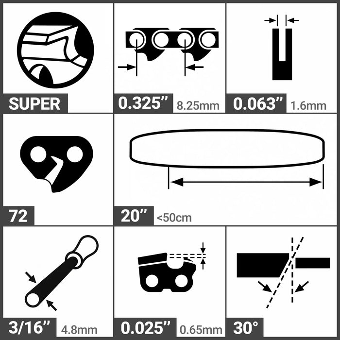 ( 1 Pack / 3 Pcs ) Chainsaw Chain for Log Splitter Processor with Conveyor HLS20, (SKU: 150244; 150245)