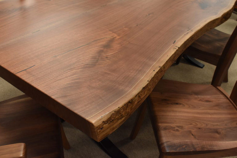 Quick Ship - 14 x 84 Live Edge Bench Seat Top - Rustic Walnut