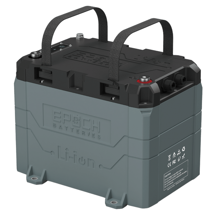 Epoch 24V 100Ah LiFePO4 battery — size comparison