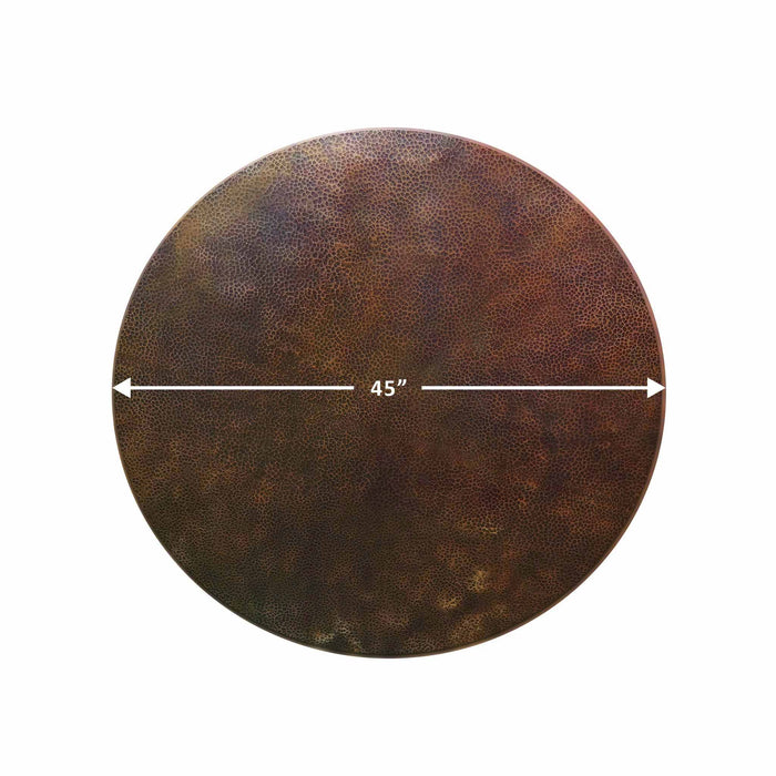 45" Round Moreno Copper Table Top with Handles Starfire Designs