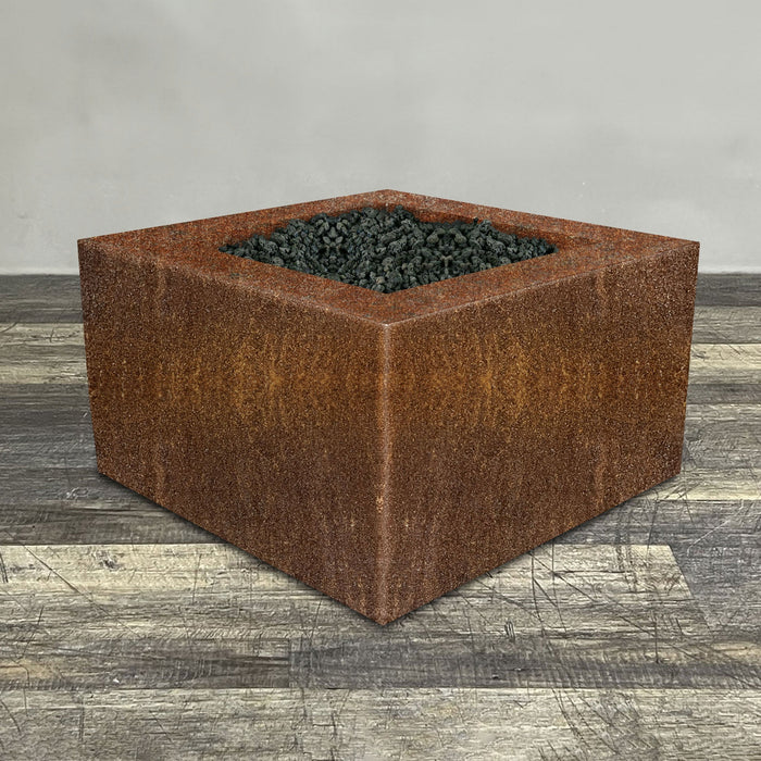Starfire Designs Metal Gravity 45" Square Corten Steel Gas Fire Pit Starfire Designs