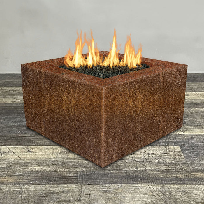 Starfire Designs Metal Gravity 45" Square Corten Steel Gas Fire Pit Starfire Designs