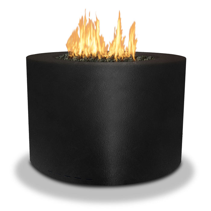 Starfire Designs Gravity Round Powder Coated Steel Gas Fire Pit with Propane Tank Access Door Starfire Designs