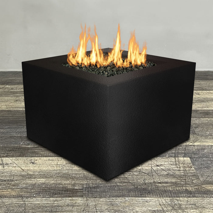 Starfire Designs Gravity Square Powder Coated Steel Gas Fire Pit with Propane Tank Access Door Starfire Designs