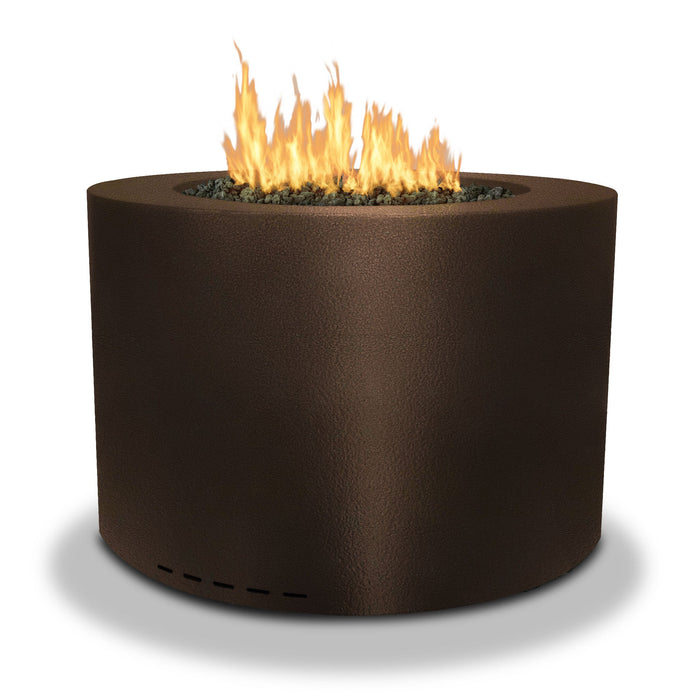 Starfire Designs Gravity Round Powder Coated Steel Gas Fire Pit with Propane Tank Access Door Starfire Designs