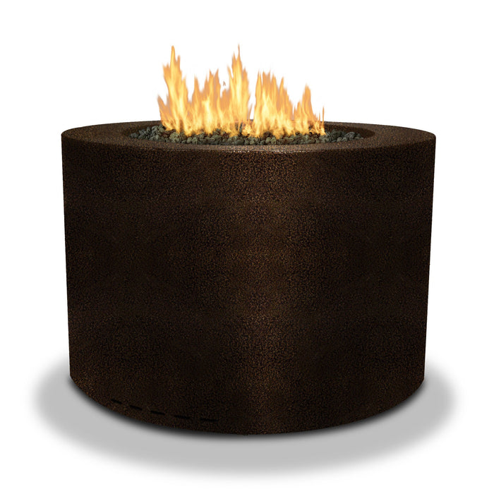 Starfire Designs Gravity Round Powder Coated Steel Gas Fire Pit with Propane Tank Access Door Starfire Designs