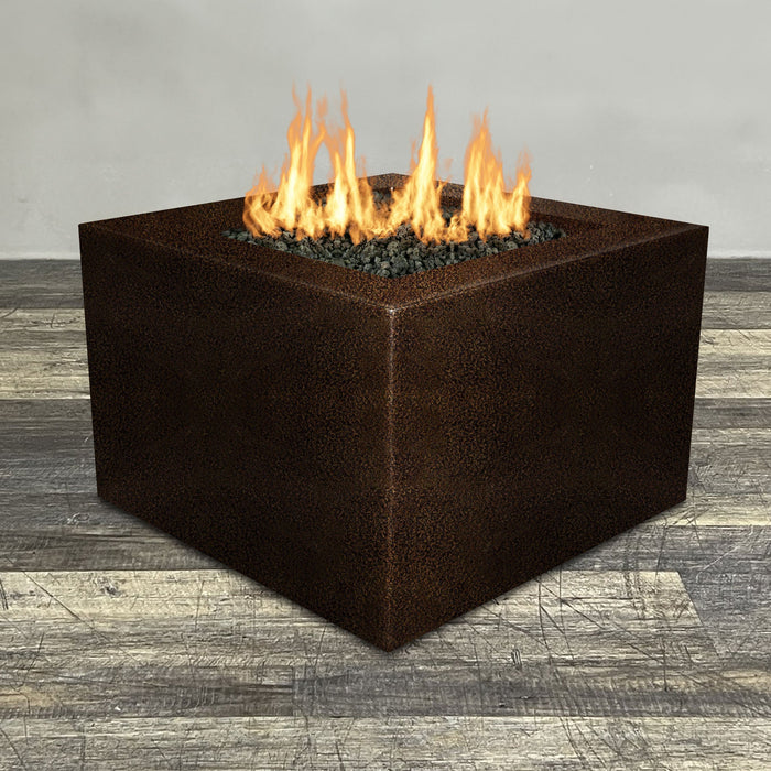 Starfire Designs Gravity Square Powder Coated Steel Gas Fire Pit with Propane Tank Access Door Starfire Designs