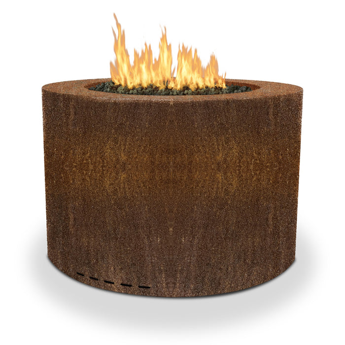 Starfire Designs Metal Gravity 45" Round Corten Steel Gas Fire Pit with Propane Tank Access Door Starfire Designs