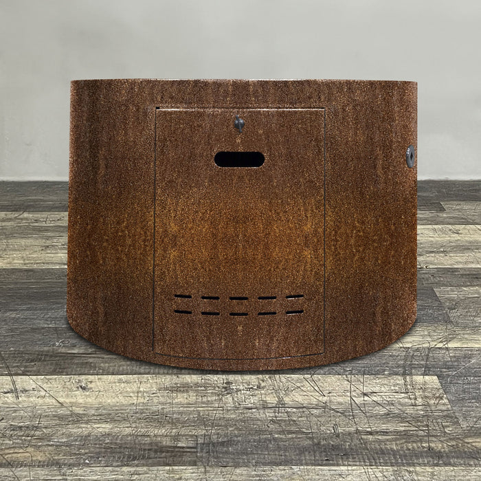 Starfire Designs Metal Gravity 45" Round Corten Steel Gas Fire Pit with Propane Tank Access Door Starfire Designs