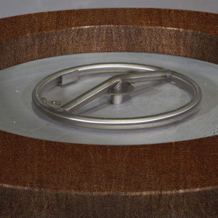 Starfire Designs Metal Gravity 45" Round Corten Steel Gas Fire Pit with Propane Tank Access Door Starfire Designs